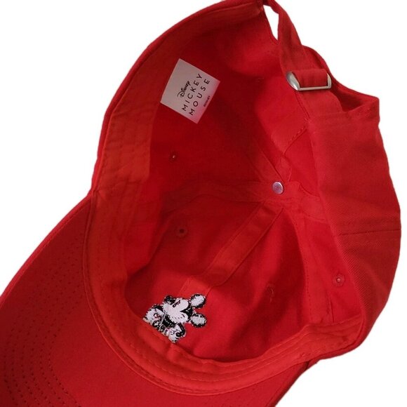 Disney Mickey Mouse Baseball Hat Cap Embroidered Strap Back Red Adjustable - Picture 3 of 3